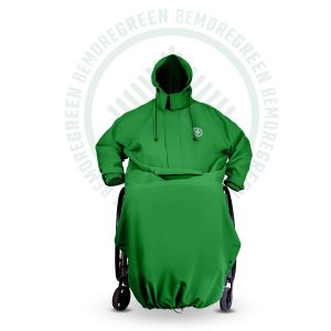 Peleryna dla dorosłych BEMOREGREEN 910 na wózek aktywny. Zielone kurtki PROS, bez wzorów, bez kaptura. Za 510,00 zł.