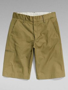 G-Star Bermudy w kolorze khaki rozmiar: W27. Brązowe szorty G-Star, bez wzorów, z bawełny, retro, z podwyższonym stanem. Za 140,86 zł.