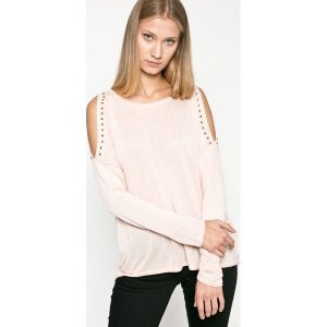 Only - Sweter. Szare swetry klasyczne marki ONLY, z dzianiny, z krótkim rękawem. W wyprzedaży za 59,90 zł.