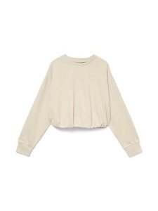 Vero Moda Bluza w kolorze beżowym rozmiar: S. Brązowe bluzy Vero Moda, s, bez wzorów, z bawełny, bez kaptura. Za 83,62 zł.