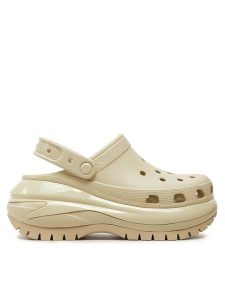 Crocs Klapki Classic Mega Crush Clog 207988 Beżowy. Brązowe klapki Crocs, bez wzorów, z tworzywa sztucznego, bez obcasa. Za 249,99 zł.
