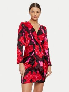 Morgan Sukienka koktajlowa 242-RYSE.F Czerwony Slim Fit. Czerwone kombinezony Morgan, bez wzorów, z syntetyku, wizytowe, bez kołnierzyka, bez ramiączek. Za 239,99 zł.