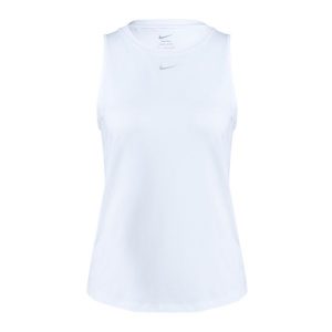 Tank top treningowy damski Nike One Classic Dri-Fit. Białe topy Nike, bez wzorów, sportowe, bez kołnierzyka, bez ramiączek. Za 119,99 zł.