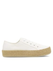 DeeZee Espadryle WS19130-3 Biały. Białe espadryle DeeZee, bez wzorów, z materiału, bez obcasa. Za 99,99 zł.