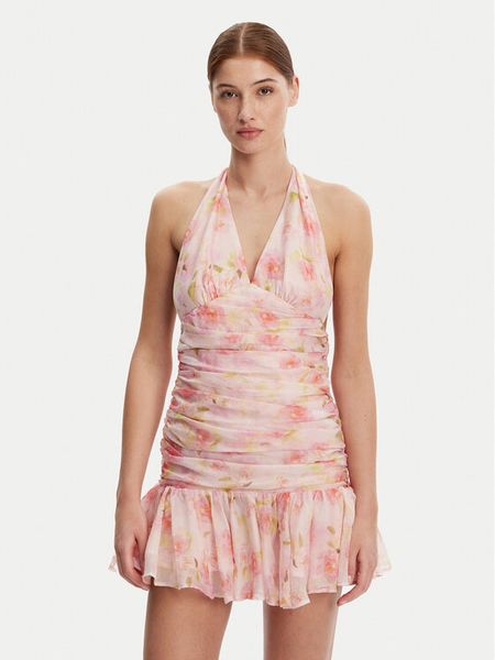 Bardot Sukienka koktajlowa 59705DB2 Różowy Regular Fit. Czerwone kombinezony Bardot, bez wzorów, z syntetyku, wizytowe, bez kołnierzyka, bez ramiączek. Za 299,99 zł.