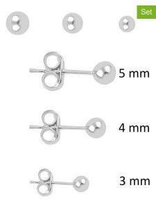 Miu Silver Srebrne kolczyki-wkrętki (3 szt.) rozmiar: onesize. Szare kolczyki Miu Silver, srebrne. Za 104,14 zł.