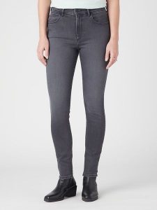 Wrangler Dżinsy "Ashes" - Skinny fit - w kolorze szarym rozmiar: W28/L30. Szare jeansy Wrangler, z aplikacjami, z bawełny, z podwyższonym stanem. Za 157,73 zł.