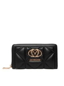 LOVE MOSCHINO Portfel JC5644PP1PLC0000 Czarny. Czarne portfele LOVE MOSCHINO, bez wzorów, ze skóry. Za 497,99 zł.