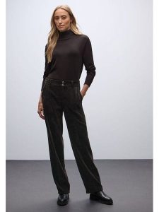 Street One Spodnie w kolorze brązowym rozmiar: 36/L30. Brązowe spodnie z wysokim stanem Street One, bez wzorów, z materiału, z podwyższonym stanem. Za 188,40 zł.