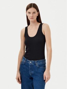 Calvin Klein Top K20K208246 Czarny Slim Fit. Czarne topy Calvin Klein, xs, bez wzorów, bez kołnierzyka, bez ramiączek. Za 179,99 zł.
