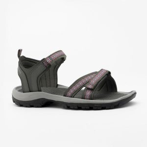 Sandały turystyczne damskie Quechua NH500. Brązowe buty trekkingowe QUECHUA, z materiału, bez zapięcia. Za 129,99 zł.