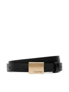 Calvin Klein Pasek Titlecase Plaque Belt 20Mm LV04F7089G Czarny. Czarne paski Calvin Klein, bez wzorów, ze skóry. Za 249,99 zł.