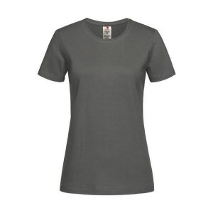 Damska Klasyczna Koszulka Organiczna O Dopasowanym Kroju. Niebieskie bluzki STEDMAN, xl, bez wzorów, klasyczne, bez kołnierzyka, bez ramiączek. Za 41,99 zł.