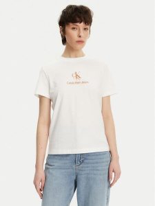 Calvin Klein Jeans T-Shirt Shadow Graphic J20J225545 Biały Regular Fit. Białe t-shirty Calvin Klein Jeans, s, bez wzorów, z bawełny, bez kołnierzyka, bez ramiączek. Za 89,99 zł.