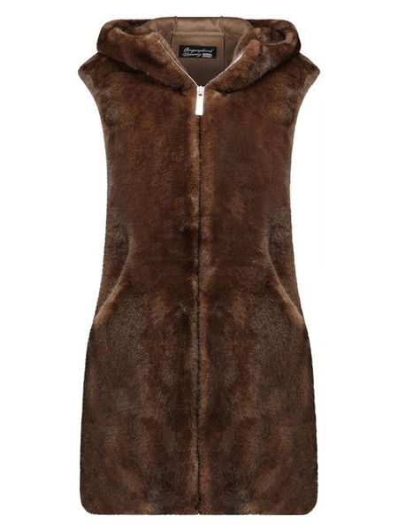 Geographical Norway Kamizelka "Variana" w kolorze brązowym rozmiar: M. Brązowe kamizelki Geographical Norway, m, bez wzorów, bez kołnierzyka, bez ramiączek, bez kaptura. Za 265,40 zł.