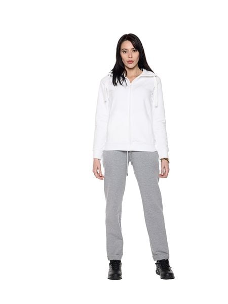 Kombinezon zimowy damski z kołnierzem i zamkiem "Pearl". Białe kombinezony LEONE 1947 APPAREL, na zimę, xl, bez wzorów, z bawełny, bez kołnierzyka, bez ramiączek. Za 467,31 zł.