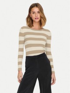 JDY Sweter Plum 15277223 Beżowy Regular Fit. Brązowe swetry klasyczne JDY, m, z wiskozy, bez kołnierzyka. Za 99,99 zł.