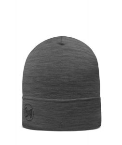 Czapka wełniana Buff Lightweight Merino Wool Hat. Szare czapki Buff, bez wzorów, z materiału. Za 99,99 zł.