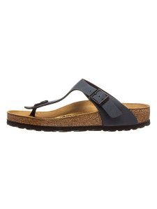 Birkenstock Japonki "Gizeh" w kolorze granatowym rozmiar: 39. Niebieskie klapki Birkenstock, bez wzorów, z otwartym noskiem, bez obcasa. Za 244,22 zł.