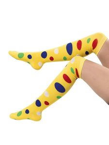 Party x People Podkolanówki w kolorze żółtym ze wzorem rozmiar: onesize. Żółte skarpetki Party x People, bez wzorów. Za 23,50 zł.