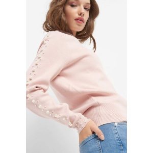 Sweter z perełkami. Swetry klasyczne marki Orsay. W wyprzedaży za 85,00 zł.