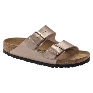 Damskie Zamszowe Sandały Arizona Z Metalicznymi Detalami. Czarne buty trekkingowe Birkenstock, z zamszu, bez zapięcia. Za 660,99 zł.