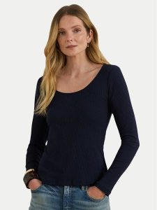 LAUREN RALPH LAUREN Bluzka 200980145002 Granatowy Slim Fit. Niebieskie bluzki Lauren Ralph Lauren, xl, bez wzorów, z bawełny, bez kołnierzyka, bez ramiączek. Za 389,99 zł.