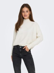 JDY Sweter w kolorze kremowym rozmiar: XL. Brązowe swetry oversize JDY, xl, bez wzorów, prążkowane, bez ramiączek. Za 109,95 zł.