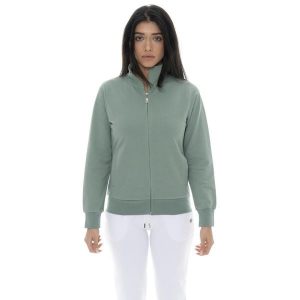 Bluza z bawełna z zamek błyskawiczny na co dzień. Zielone bluzy LEONE 1947 APPAREL, bez wzorów, z bawełny, bez kaptura. W wyprzedaży za 134,57 zł.