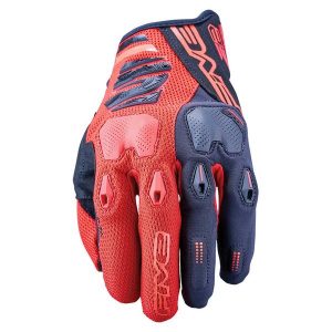 Rękawiczki ENDURO 2 - CZARNO-CZERWONE - XS/7. Czarne rękawiczki FIVE GLOVES, bez wzorów. Za 221,00 zł.