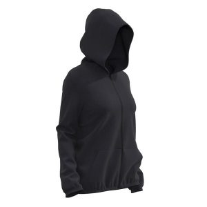 Bluza na zamek damska Domyos Gym & Pilates 100. Czarne bluzy DOMYOS, m, bez wzorów, z bawełny, bez kaptura. Za 69,99 zł.