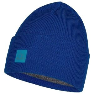 Czapka zimowa z otworem na kucyk Buff Crossknit Beanie. Niebieskie czapki Buff, bez wzorów, sportowe. Za 115,15 zł.
