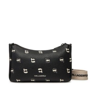 Torebka KARL LAGERFELD. Czarne listonoszki KARL LAGERFELD, bez wzorów, bez dodatków. Za 559,99 zł.