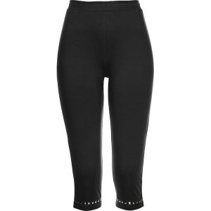 Legginsy rybaczki. Czarne legginsy bonprix, z aplikacjami. Za 67,99 zł.