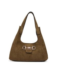 Guess Torebka Sunset HWSG23 14010 Khaki. Brązowe torebki klasyczne Guess, z aplikacjami, z materiału, bez dodatków. Za 584,99 zł.