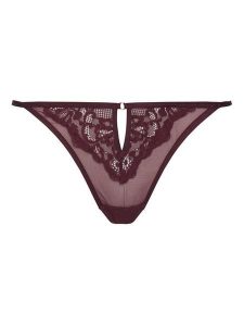 Hunkemöller Stringi 302380 Bordowy. Czerwone stringi Hunkemöller, bez wzorów, z syntetyku. Za 89,99 zł.