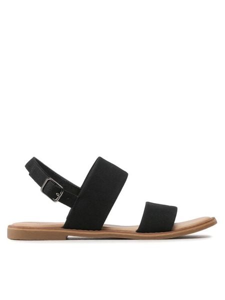 Jenny Fairy Sandały WS5551-50 Czarny. Czarne sandały Jenny Fairy, bez wzorów, ze skóry, bez obcasa, na płaskiej podeszwie, bez zapięcia. Za 79,99 zł.