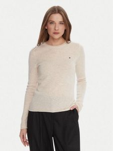 Tommy Hilfiger Sweter WW0WW40264 Écru Regular Fit. Swetry klasyczne TOMMY HILFIGER, l, z wełny, bez kołnierzyka. Za 519,99 zł.