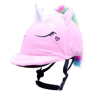 Czapka do kasku jeździeckiego QHP Unicorn. Czerwone czapki QHP, bez wzorów, z polaru. Za 146,50 zł.