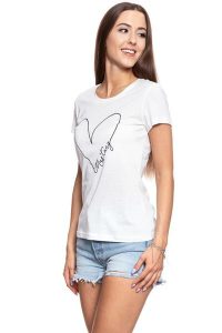 MUSTANG T SHIRT DAMSKI Alexia C Print Cloud Dancer 1008935 2020. Białe t-shirty Mustang, s, bez wzorów, bez kołnierzyka, bez ramiączek. W wyprzedaży za 39,99 zł.
