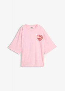 Pudełkowy T-shirt z grubej bawełny. Czerwone t-shirty bonprix, bez wzorów, z bawełny, bez kołnierzyka, bez ramiączek. Za 79,99 zł.