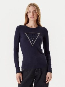 Guess Sweter W5YR23 Z2NQ2 Granatowy Regular Fit. Niebieskie swetry klasyczne Guess, xl, z wiskozy, bez kołnierzyka. Za 279,99 zł.
