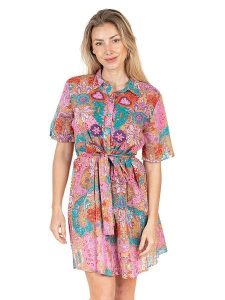 Isla Bonita by SIGRIS Sukienka ze wzorem rozmiar: M. Sukienki Isla Bonita by SIGRIS, na co dzień, m, bez wzorów, z bawełny, bez kołnierzyka, bez ramiączek, mini, proste. Za 123,25 zł.
