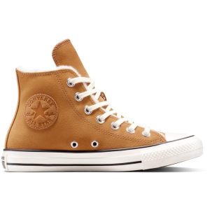 Buty sportowe Converse Chuck Taylor All Star Cozy Suede. Brązowe trampki Converse, bez wzorów, z zamszu, bez zapięcia. Za 490,00 zł.