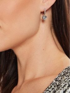 Guess Kolczyki JUBE04 615JW Srebrny. Szare kolczyki Guess, metalowe. Za 219,99 zł.