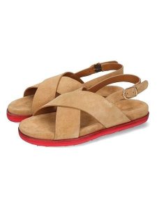 MELVIN & HAMILTON Skórzane sandały "Siri 3" w kolorze jasnobrązowym rozmiar: 39. Brązowe sandały Melvin & Hamilton, bez wzorów, z otwartym noskiem, bez obcasa, bez zapięcia. Za 341,95 zł.