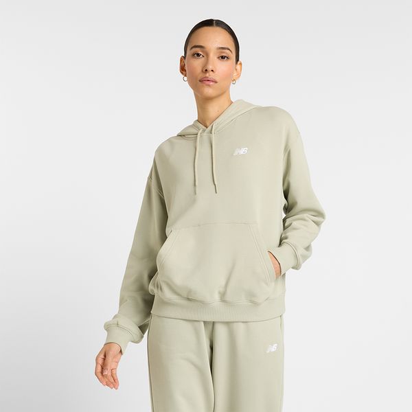 Bluza damska New Balance WT41507OVN – zielona. Zielone bluzy New Balance, s, bez wzorów, z bawełny, z kapturem. Za 199,99 zł.