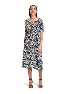 Betty Barclay Sukienka w kolorze czarno-białym rozmiar: 40. Białe sukienki Betty Barclay, bez wzorów, z tkaniny, bez kołnierzyka, bez ramiączek, midi. Za 149,95 zł.