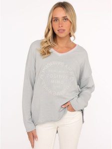 Zwillingsherz Bluza w kolorze szarym rozmiar: S/M. Szare bluzy Zwillingsherz, m, bez wzorów, bez kaptura. Za 167,28 zł.