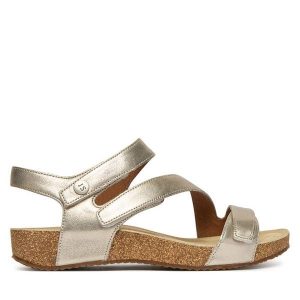 Sandały Josef Seibel. Żółte sandały Josef Seibel, bez wzorów, bez obcasa, na płaskiej podeszwie, bez zapięcia. Za 399,99 zł.